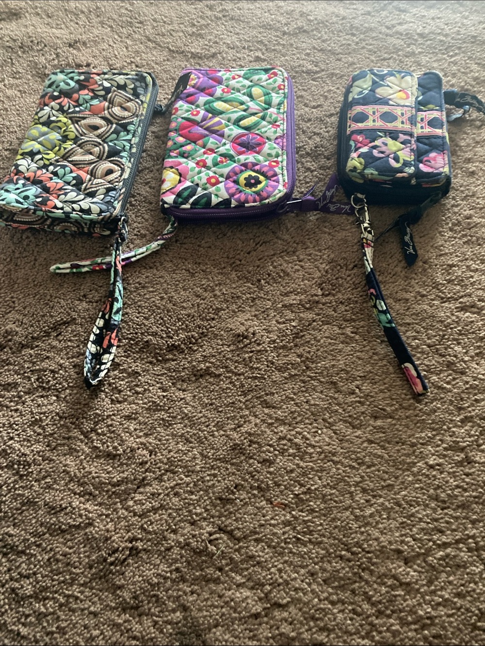 Vera Bradley Quilted Floral Multi-Color Wristlet Trio